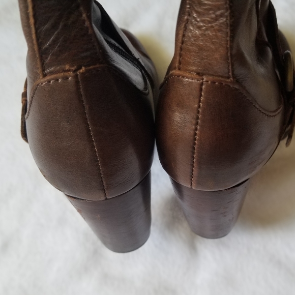 🎉Sold BornBoots 8.5 Rimes Cognac Brown Block Heel - Picture 4 of 8
